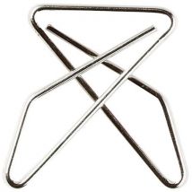 Lotto di 20 Scatola Da 50 Fermacarte Incrociati Da 50 X 60 Mm Argento - Exacompta