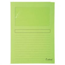 Lotto di 16 Confezione 25 Cartellette Con Finestrella Forever Da 120 G/m² 22 X 31 Cm Tiglio - Exacompta