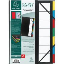 Exacompta - Classificatore Estendibile 7 Scomparti Nero - Rigido Cartone FSC Eco-Sensibile