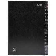 Exacompta - Classificatore Ordonator 32 Scomparti - 24x34 cm Nero - Riciclato 98% - Archiviazione Eco-sensibile