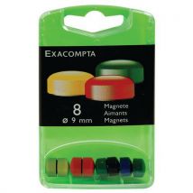 Exacompta - Set Di 8 Magneti Diametro Di 9 Mm Assortiti