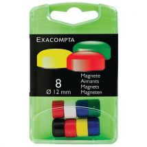 Exacompta - Set Di 8 Magneti Diametro Di 12 Mm Assortiti