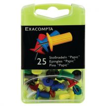 Exacompta - Set Di 25 Puntine-spilli Papic Altezza Della Punta 7 Mm Assortite