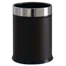 Medial - Cestino Cilindrico Metallo Rivestimento In Finta Pelle Nero 13 L