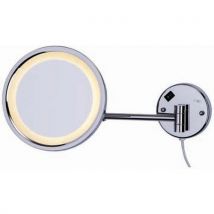Medial - Specchio Ingranditore 3x Con Luce A Led (ø 215 Mm) Inox Aisi 304