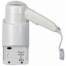 Medial - Asciugacapelli Con Base A Muro E Presa Rasoio Per Uso Alberghiero Abs 1.200 W