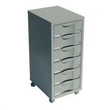 Pierre Henry - Modulo Mobile Grigio 6 Cassetti - 30x39x71cm - Polipropilene - Eco-sensibile