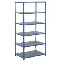 Manutan Expert - Scaffalatura Rapid 2 - 1830x915x455mm - 6 Ripiani in Metallo Blu - Carico 149kg/Ripiano