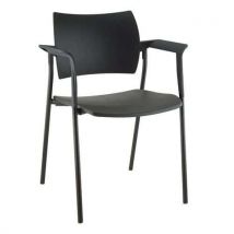 Sokoa - Sedia Per Visitatori Amets Mat:polipr Nero Con Braccioli