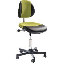Global Professional Seating - Sedia Da Officina Duo-similpelle Tessuto-bassa-acciaio-nero Verde