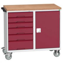 Bott - Banco Da Lavoro 980x1050mm - 6 Cassetti - Rosso