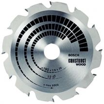 Bosch - Lama per sega circolare Construct Wood - Ø 235 mm Alesaggio 30 mm 16 denti Acciaio - Taglio rapido per legno da cantiere