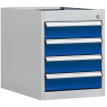 Ateliers system - Cassettiera H400mm 4cassetti (4x100) Grigio/blu