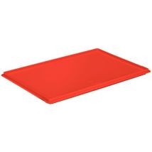 Manutan Expert - Coperchio per Contenitore Europeo Rosso 600x400mm - Polipropilene Alimentare Riciclabile