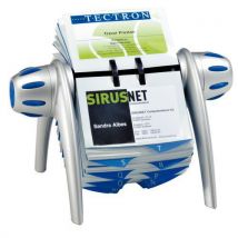 Durable - Portabigliettini Rotante Grigio Argento/blu Per Biglietti Da Visita Visifix Flip