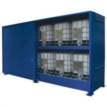 Container 8 IBC - Vasca di ritenzione esterna 2 piani - 2700L - Per soluzioni acquose e idrocarburi