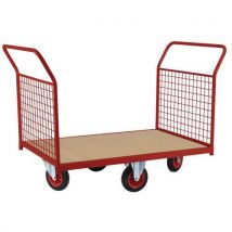 Fimm - Carrello Modulare Rosso - Pannello A Griglia - 2 Sponde - Portata 500 Kg
