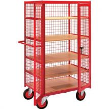 Fimm - Carrello A Griglia Rosso 3 Lati Coperchio E Sportelli 1200 Mm X 800 Mm