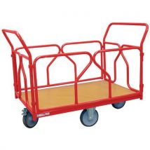 Fimm - Carrello Modulare Rosso - 2 Sponde Laterali E 2 Sponde Frontali In Tubolare - Portata 500 Kg