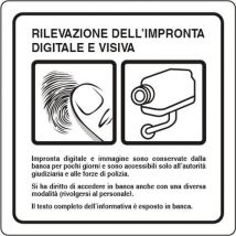 Cartello Alluminio 35x35cm Rilevazione Dell’impronta Digit. - Manutan