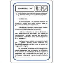 Cartello Alluminio 50x35cm Informativa Art. 13 Del Codice - Manutan