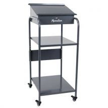 Manutan Expert - Mobiletto Officina con Leggio su Ruote - 1 Cassetto 2 Ripiani Acciaio - Grigio - 1260mm Altezza