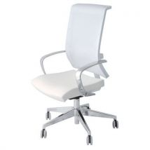 Sedia Semidirez.galatea Bianco Eco Lthr Base Cromo No Bracc. - Manutan