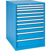 MG Magrini - Cassettiera da officina 717x725x1000mm 10 cassetti estrazione totale Blu Carico 75kg/cassetto