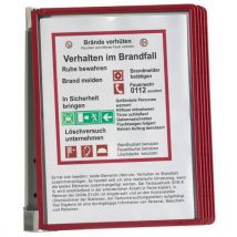 Durable - Supporto A Parete Magnetico Vario - 5 Cartelline A4 - Rosso