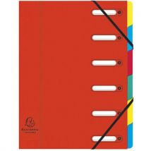 Lotto di 8 Classificatore Harmonika Con Vere Finestrelle 6 Scomparti Rosso - Exacompta