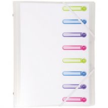Lotto di 10 Classificatore In Pp 3 Lembi Chromaline Bianco 8 Scomparti - Exacompta