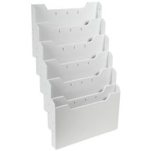Exacompta - Classificatore da parete A4 orizzontale 6 scomparti - Grigio lucido - Polistirene - Organizzazione ufficio