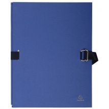 Lotto di 25 Cart. Con Retro Estend. Carta Telata 24 X 32 Cm Suddivisa In Unità Da 5 Tramite Pellicola Blu Scuro - Exacompta