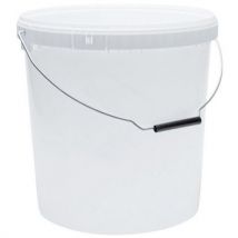 Secchio In Plastica Pp 20 L Con Coperchio Bianco - Manutan