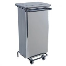 Cassonetto Mobile Pedale Rimovibile Inox Spazzolato 110 L - Manutan