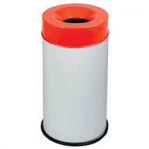 Medial - Cestino Bianco Ignifugo Con Coperchio Rosso 90 L