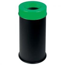 Medial - Cestino Nero Ignifugo Con Coperchio Verde 90 L