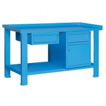 MG Magrini - Banco Monoblocco Lamiera 1500x700x890 1+1cassetti+anta Batt.