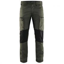 Blaklader - Pantaloni Service Con Inserti Stretch Verde Militare/nero