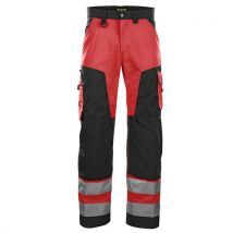 Blaklader - Pantaloni Ad Alta Visibilità Rosso/nero Fluorescenti 38c