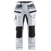 A944401 Pantalone Quadro Elasticizzato Bianco/nero C44 - Blaklader