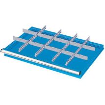 MG Magrini - Suddivisione Cassetti H200 mm 54x36 - 4 Div Fessurati + 10 Div Trasversali - Organizzazione Interna Mobili Officina