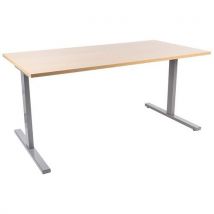 Manutan Expert - Scrivania dritta Misao 160 cm Rovere/Argento - Gambe a T - Eco-sensibile