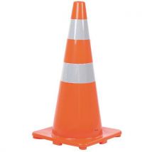 Manutan Expert - Cono Delimitazione Arancione 70cm - Bande Catarifrangenti - Sicurezza Stradale
