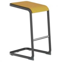 Quadrifoglio - Sgabello Alto C-stool - Antracite E Giallo - Quadrifoglio