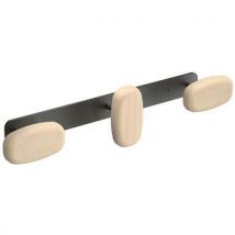 Manade - Appendino Da Parete Sherwood 3 Appendini Legno E Nero