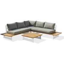 DcbGarden - Salotto Da Giardino Lavezzi 5 Posti Pianale In Simil Legno