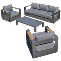 DcbGarden - Salotto Da Giardino Mandelieu 5 Posti - Grigio Antracite