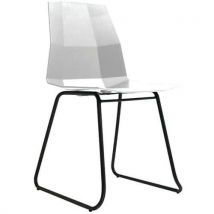 Lotto di 2 Sedia Cubo Gambe A Trapezio Nere - Seduta Bianca - Lotto Da 2 - Meet By Paperflow