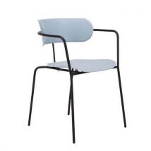 Lotto di 4 Lotto Da 4 Sedie Bistrot - Gambe Nere/seduta Blu - Meet By Paperflow